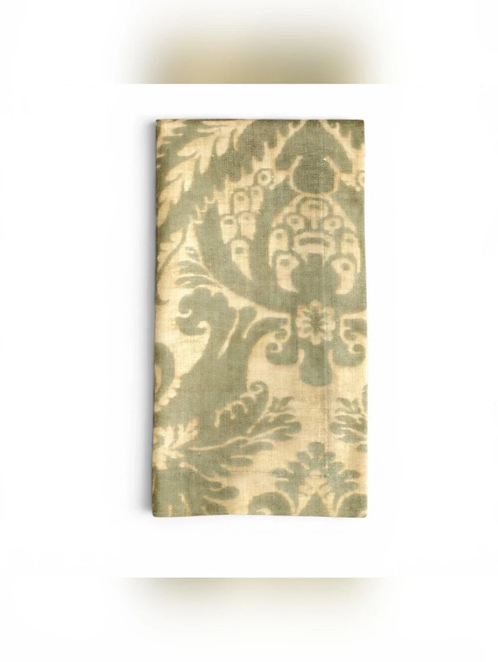 Pottery Barn Cloth Napkins, Green Damask, Set Of 4